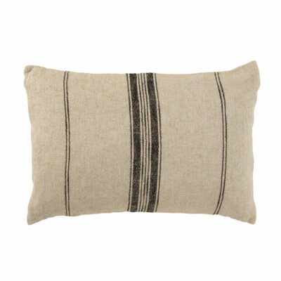 NICE • Coussin rayé beige et noir
