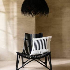 RAPHAEL • Coussin ligné beige et noir