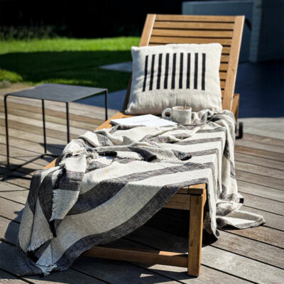 ANTIBES • Grand Plaid Rayé en Lin – Image 2
