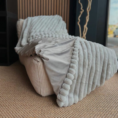BUMPY • Plaid Gris Clair (180x130 cm) – Image 4