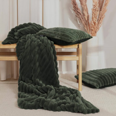 BUMPY • Plaid Vert Forêt (180x130 cm) – Image 2