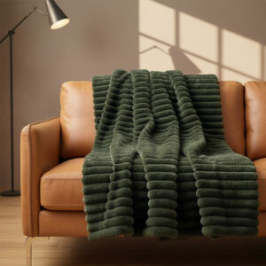 BUMPY • Plaid Vert Forêt (180×130 cm)