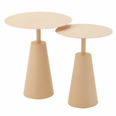 FLORENCE • Set de 2 Tables Rondes Beiges