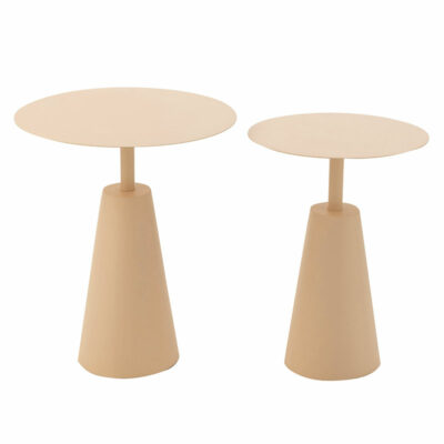FLORENCE • Set de 2 Tables Rondes Beiges – Image 2