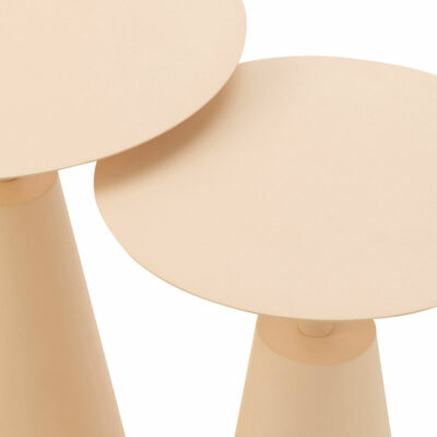 FLORENCE • Set de 2 Tables Rondes Beiges – Image 3