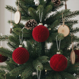 FLUFF • Set de 6 Boules de Noël Rouges (2x2x2)