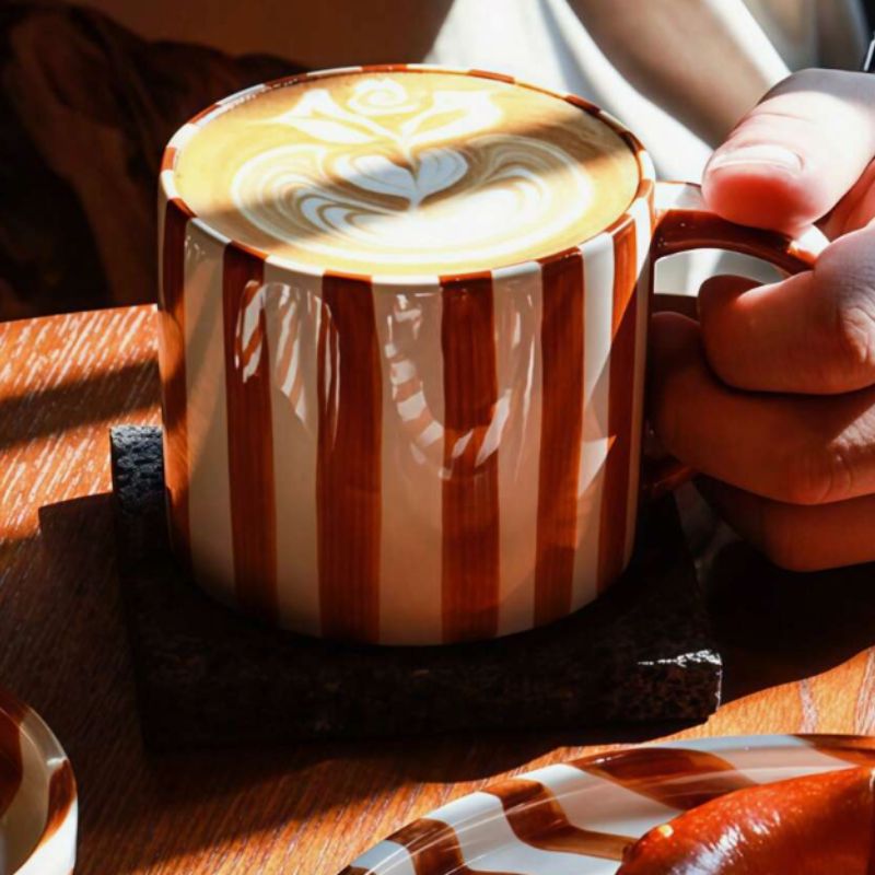 BOMBA • Tasse Rayée Orangé-Brun – Image 4