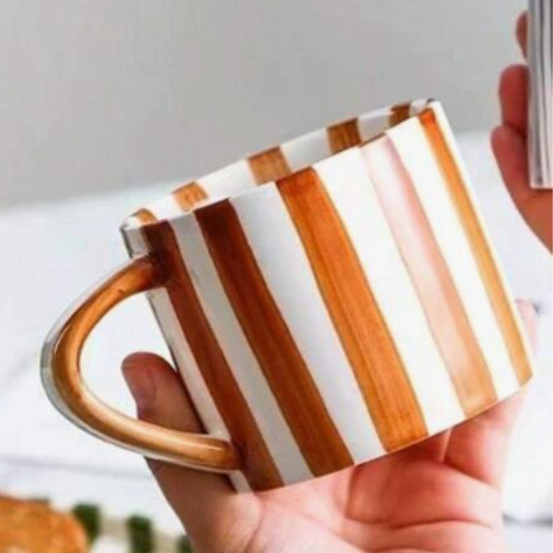 BOMBA • Tasse Rayée Orangé-Brun – Image 2