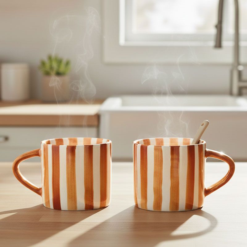 BOMBA • Tasse Rayée Orangé-Brun – Image 3