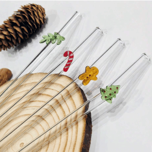 WINTER • Set de 4 Pailles en Verre