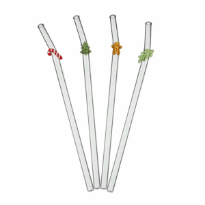 WINTER • Set de 4 Pailles en Verre