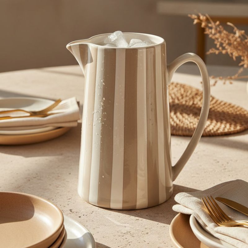 CAPRI • Carafe À Rayures Beige – Image 2