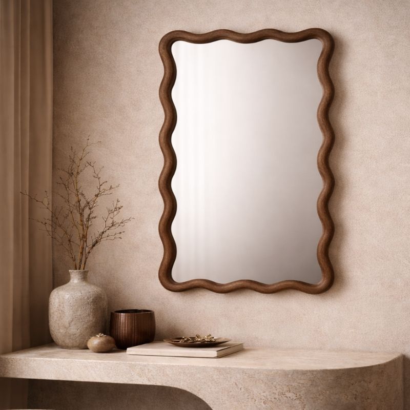 DORI • Miroir ondulé marron (30x38cm) – Image 2