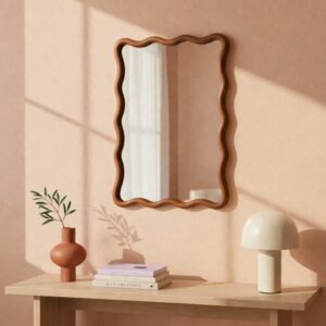 DORI • Miroir ondulé marron (30x38cm)