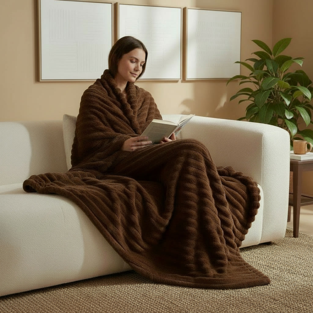 BUMPY • Plaid Brun Foncé (180x130 cm) – Image 3