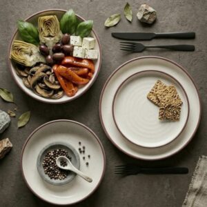 MICASA L • Assiette plate en céramique beige