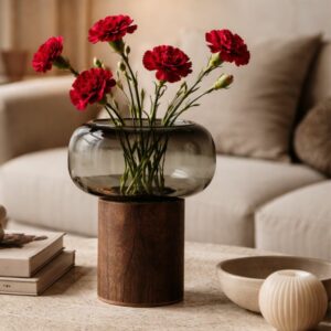 FLO • Vase en verre fumé