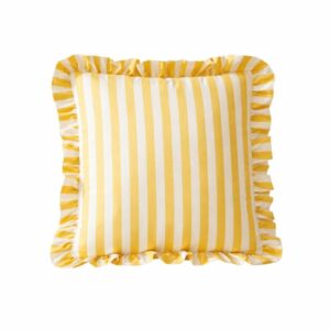 JUNE • Coussin Extérieur Rayé Jaune & Blanc