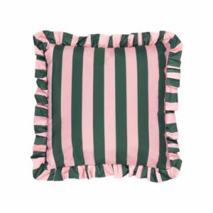 JUNE • Coussin Extérieur Rayé Vert & Rose