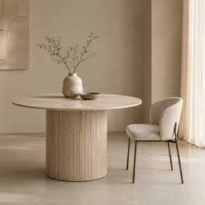 VALTO • Table Ronde en Travertin 120cm