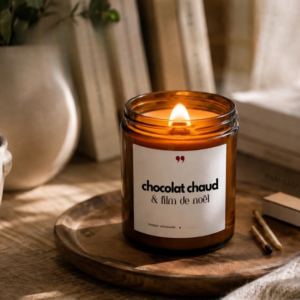 FLAMBY • Bougie parfumée « Chocolat chaud et film de Noël »